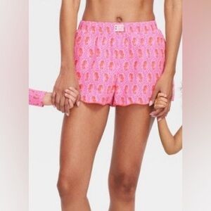 Roller Rabbit x Target Seahorse Poplin Boxer Shorts Pink Orange Medium New